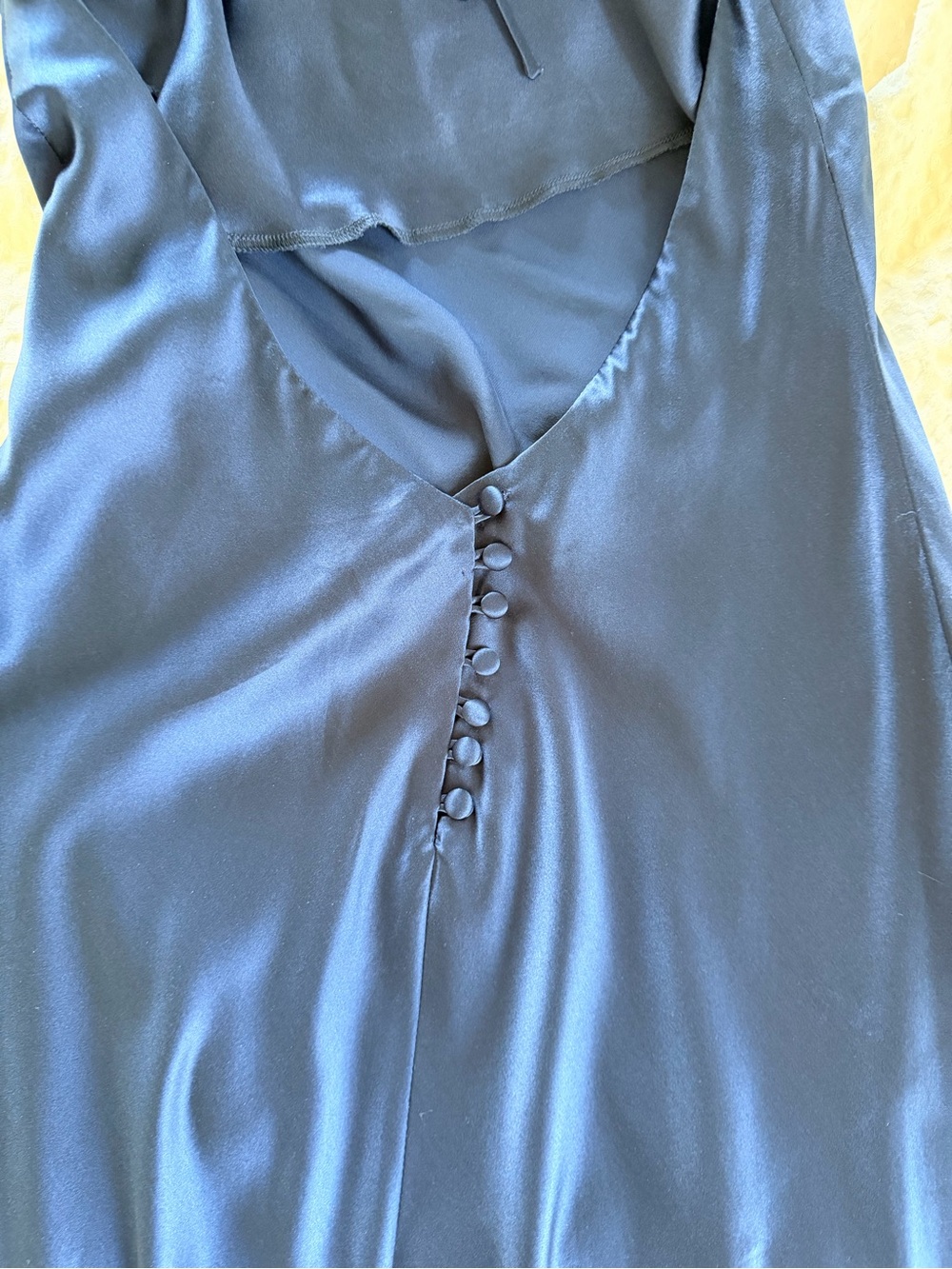 Reformation Navy Blue Satin Backless Gown - Picture 15 of 15